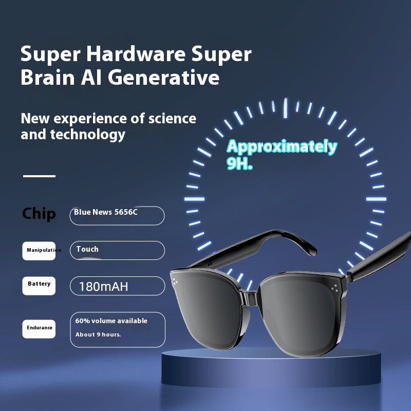 Smart Glasses Lens - แว่นตาอัจฉริยะแฟชั่น แว่นกันแดดป้องกันรังสียูวีแบบคลาสสิก พร้อมหูฟังบลูทูธในตัว รองรับการแปลด้วยปัญญาประดิษฐ์