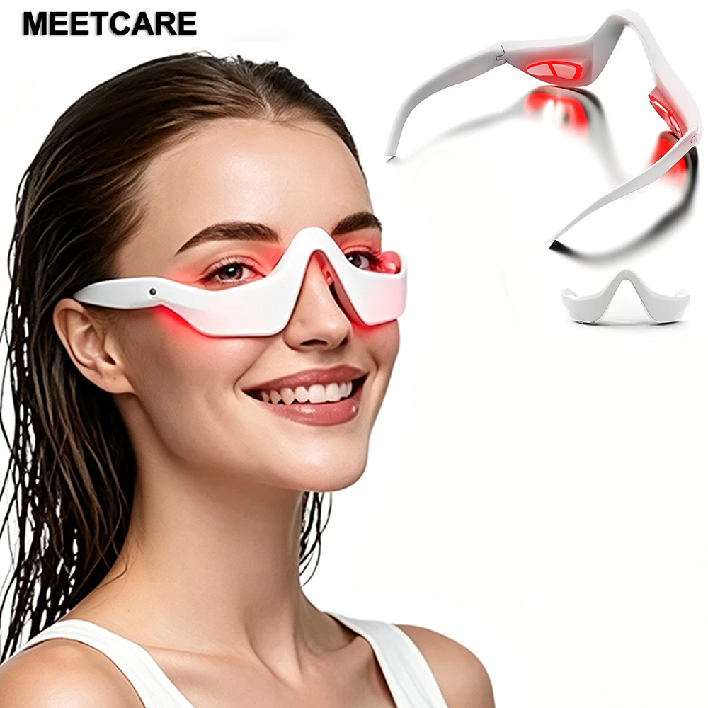 Light Therapy Glasses - อุปกรณ์เสริมความงามรอบดวงตา เครื่องนวดผ่อนคลายดวงตาด้วยแสงสีแดง 3 มิติ บรรเทาความเมื่อยล้า ลดรอยคล้ำใต้ตา